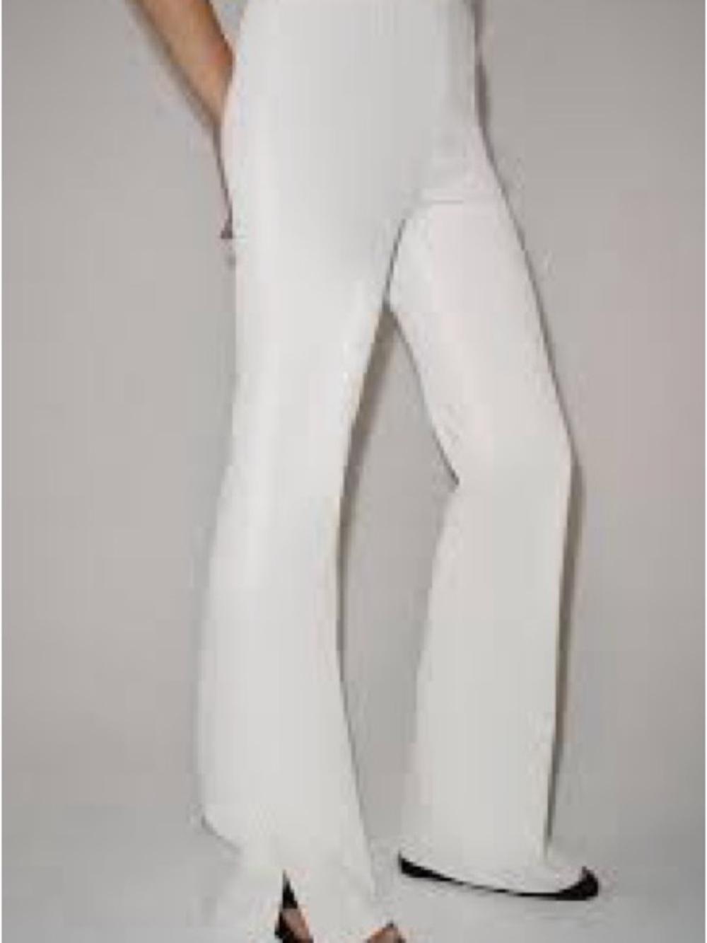 Zara White Boot-Cut Flare Pants